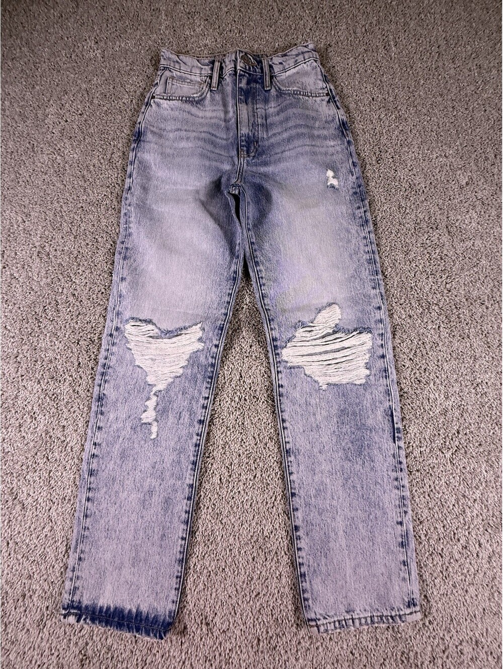 NWOT Pieces Women’s Jeans Size 24 Blue Distressed Straight